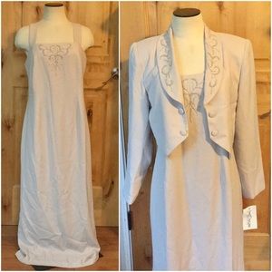 SHAHANI COUTURE Beaded Dress EUC 12 & Jckt NWT 12